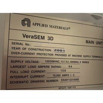 AMAT VeraSem 3D SCANNING ELECTRON MICROSCOPES